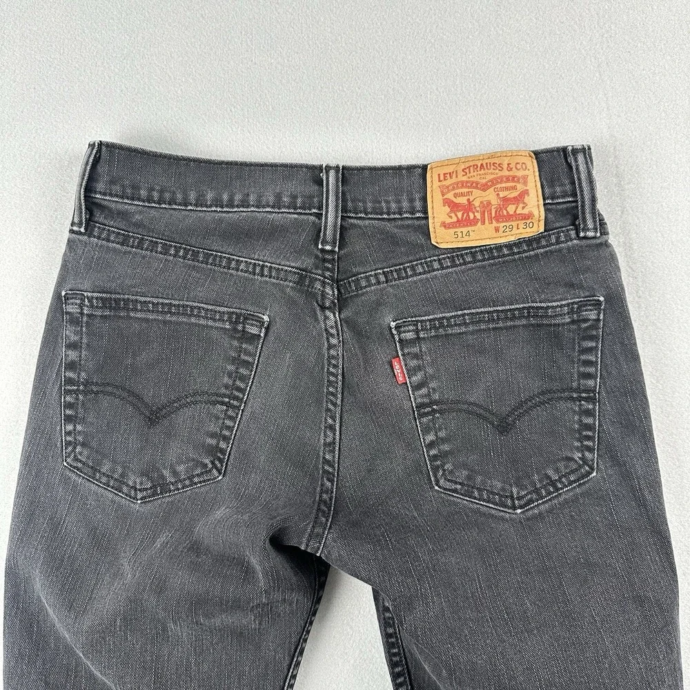 Levi's 514 Men's‎ Denim Jeans Size 29x30 Black Mid-Rise 5 Pockets
